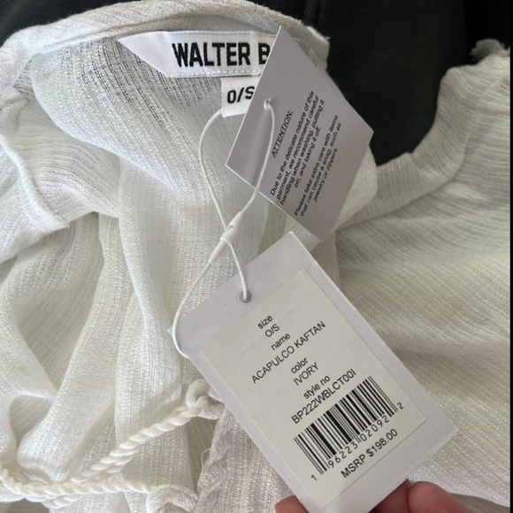 🆕Walter Baker | Acapulco Kaftan Swim Cover-up Dress Cover Ivory White One Size - Picture 6 of 14